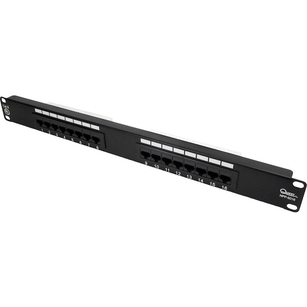 Cat6 Utp Patch Panel - 16-Port, 19" Rack Mnt, 1U